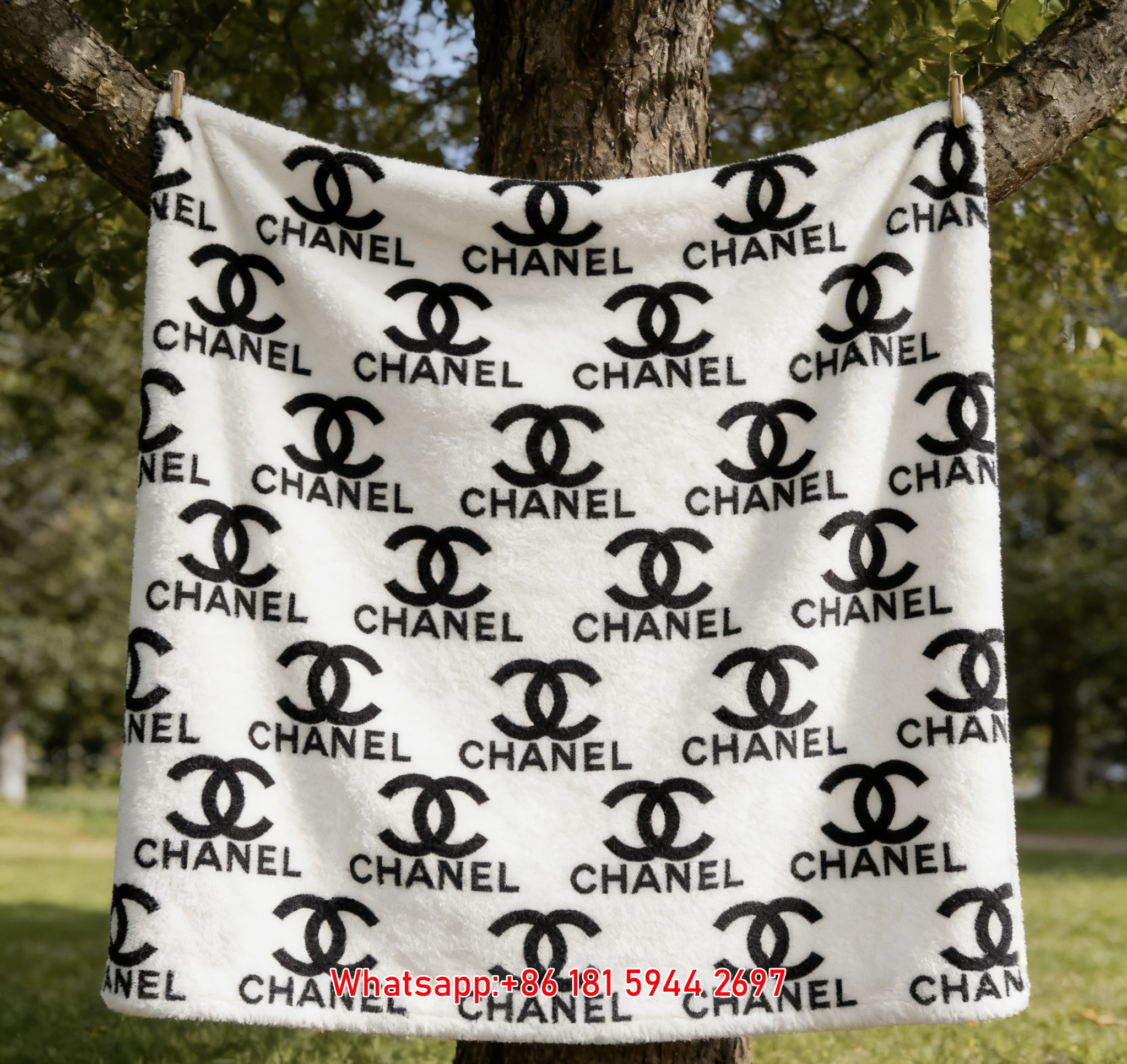 Chanel Pink Quilted Bag Flannel Sofa Throw Blanket IMG_6738